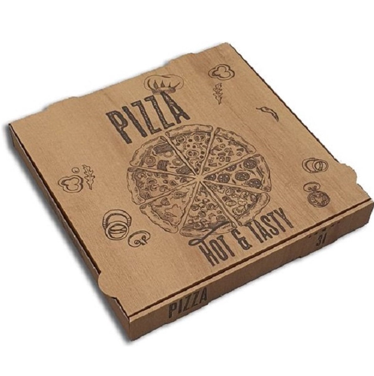 Pizzadoos - Hot & Tasty - Golfkarton - 32x32x4cm