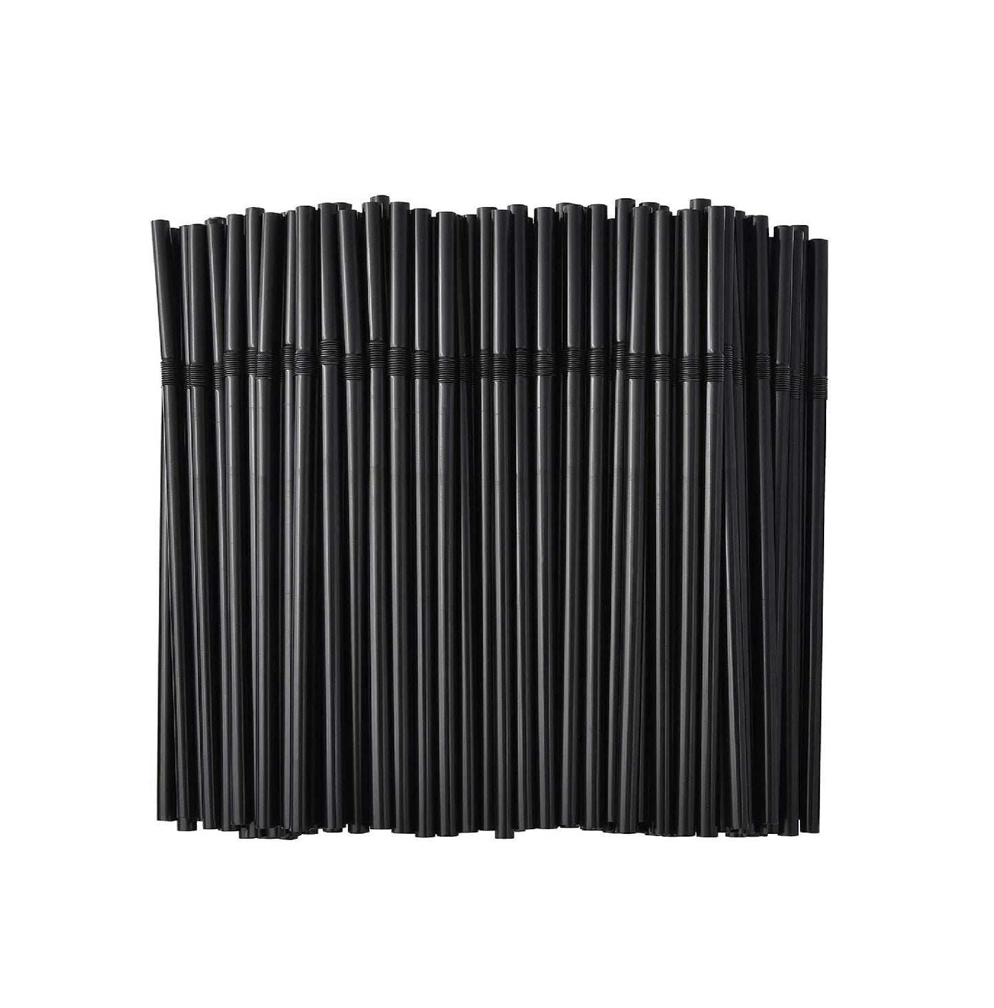 Plastic buig rietjes zwart - 250stuk - herbruikbaar