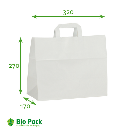 Draagtas wit - Groot - 250st. - 32+17x28cm