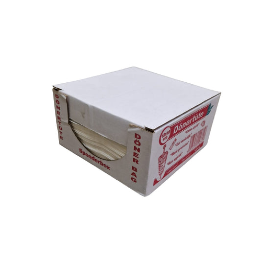 Döner Kebab zakjes 16x16 cm - wit - vetwerend - spender
