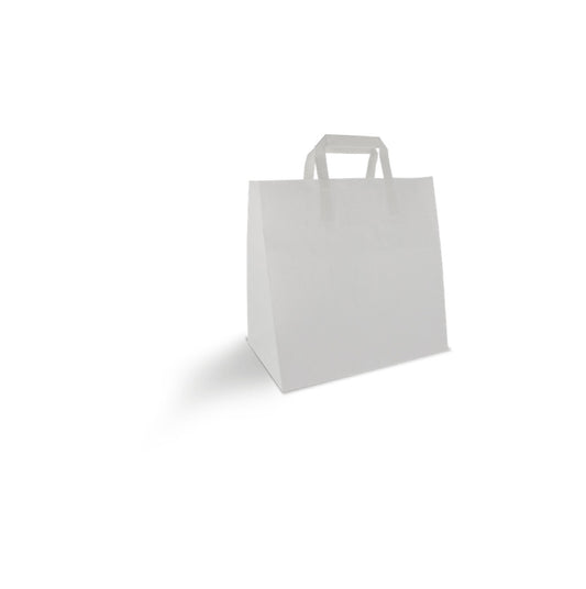 Draagtas papier - Groot - wit - 250st. - 32+17x28cm