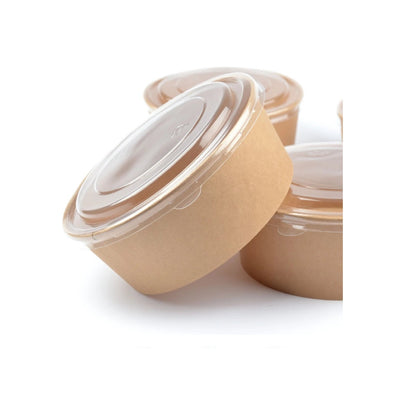 Saladebak / Poké Bowl – 750 ml – Karton met Transparant Deksel - 150 st.