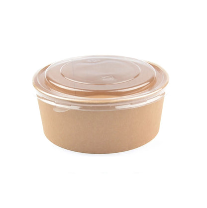 Saladebak / Poké Bowl – 750 ml – Karton met Transparant Deksel - 150 st.