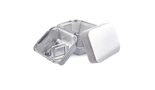 Aluminium bak + deksel - 450ml - 100st.