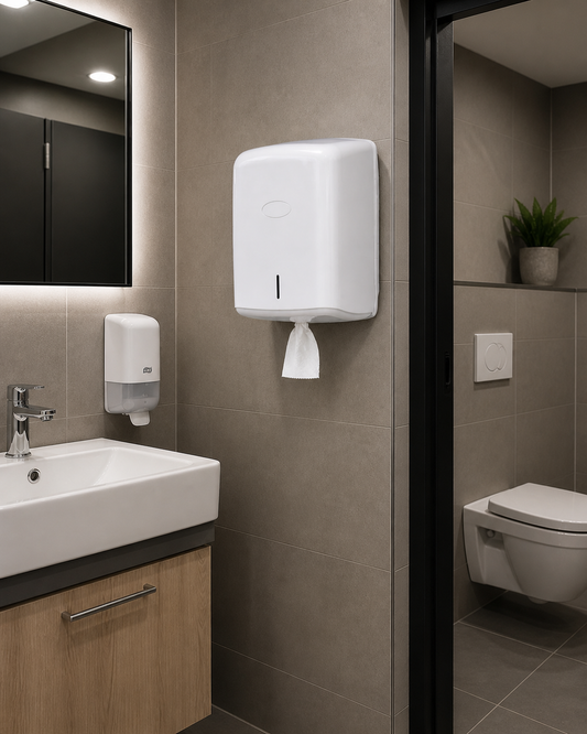 Poetsrol dispenser - ABS kunststof - Wit - blanco