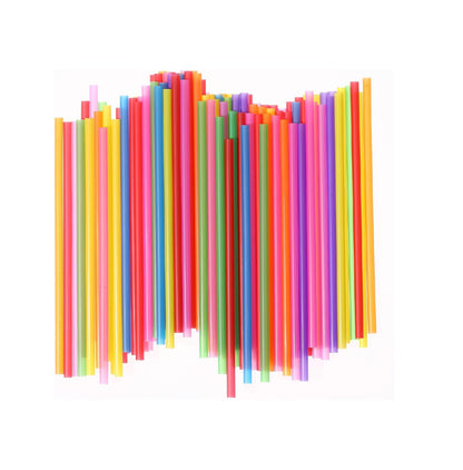 Rechte rietjes kleur - PP - 250st. - 8mm dia - herbruikbaar