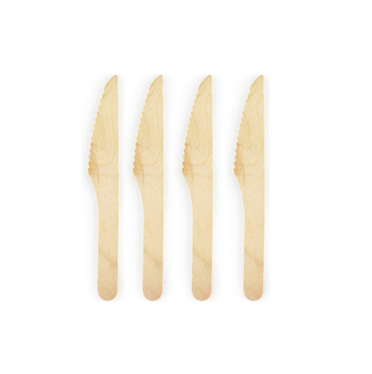 Houten mes - 100st. - wegwerp - 100% BIO - 16cm