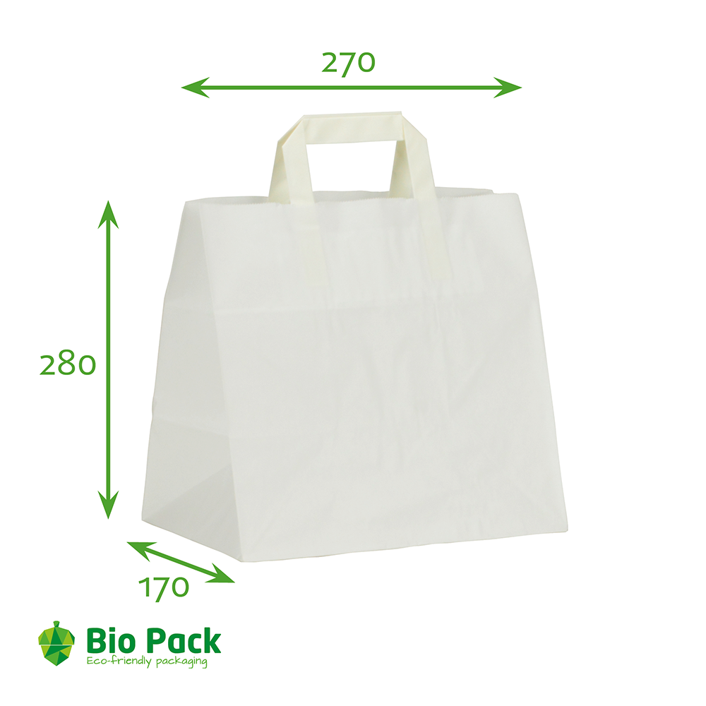 Draagtas wit - Middel - 250st. - 27+17x28cm