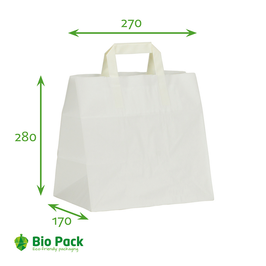 Draagtas wit - Middel - 250st. - 27+17x28cm