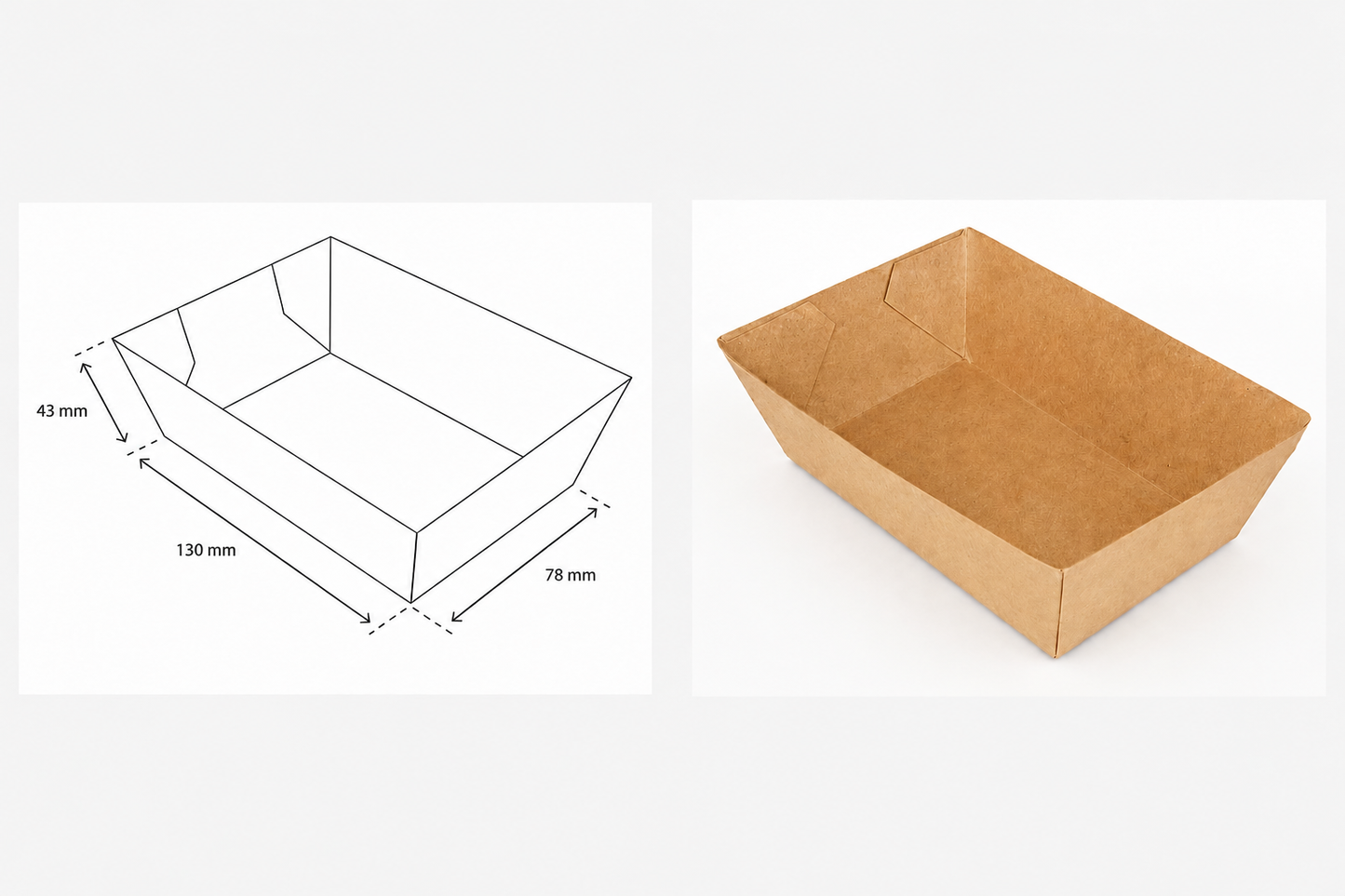 Snackbak A13 - 50st. - bruin - kraft - 13x8,8x4,3cm