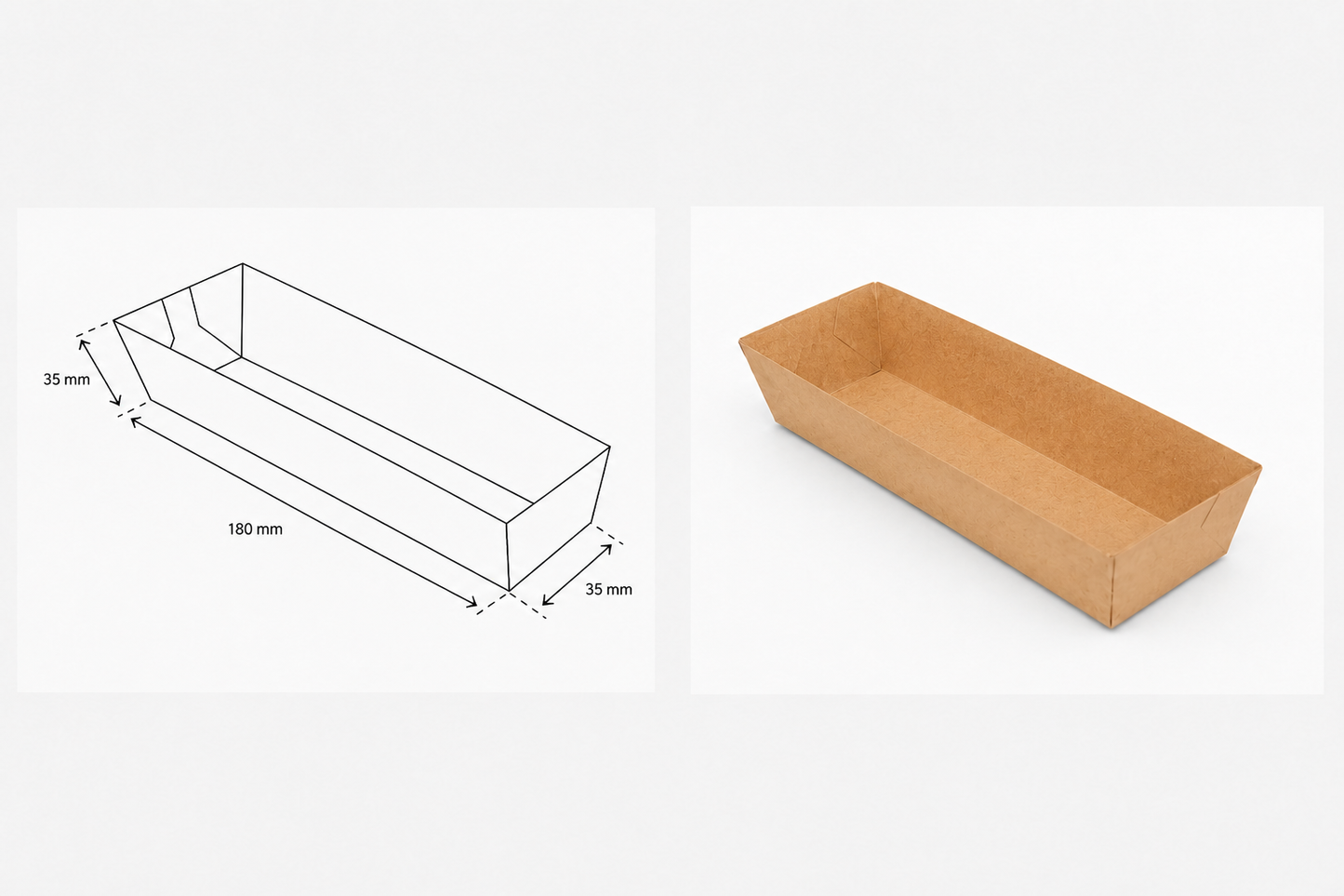 Snackbak A16N - Frikandel - 100st. - bruin - kraft - 18x3.5x3.5cm