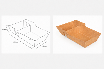 Snackbak A22 - Groot Patatbak - 50st. - bruin - kraft - 17,6x6,8x4cm