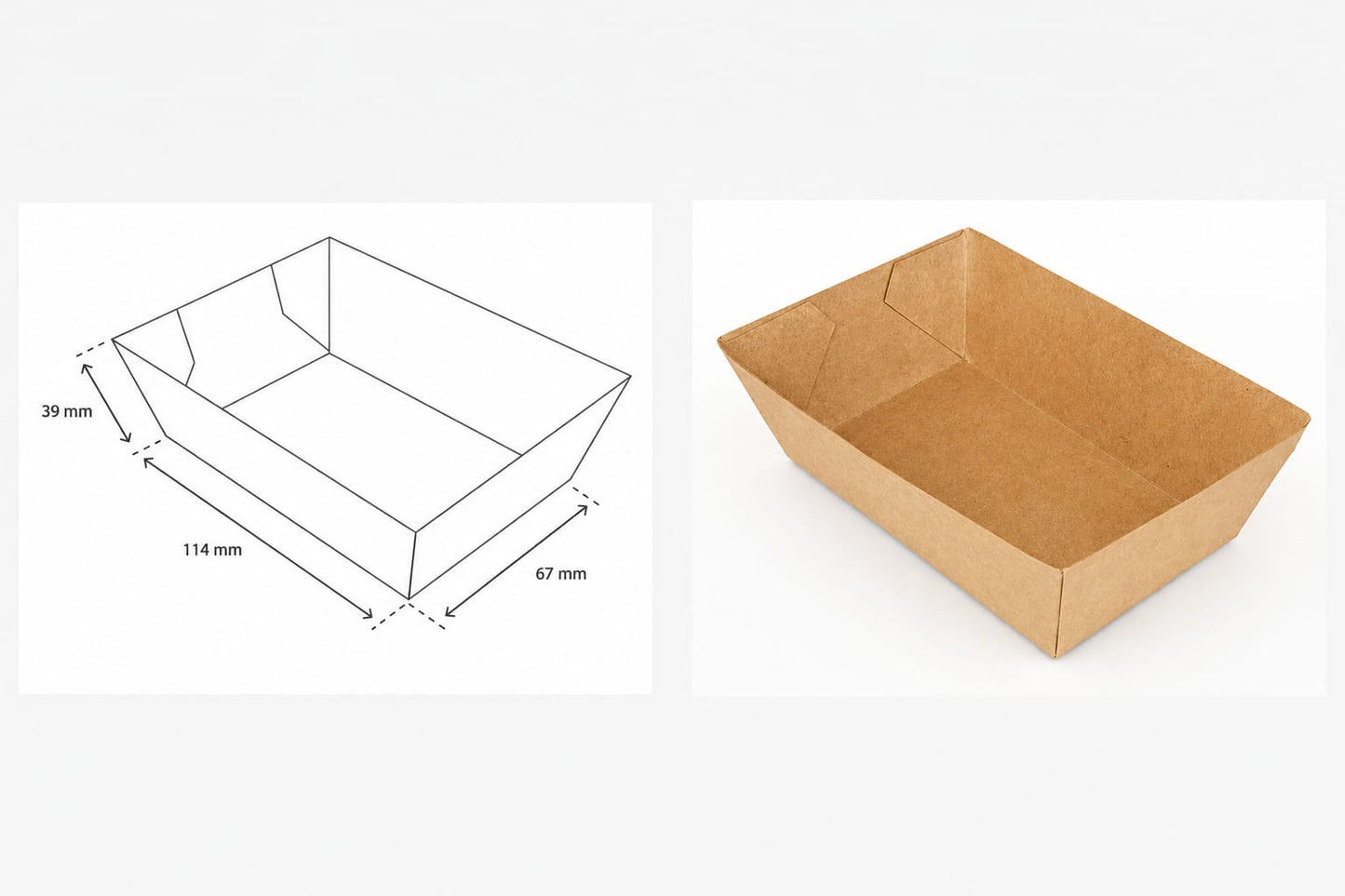 Snackbak A9 - 100st. - bruin - kraft - 11,4x6,7x3,9cm