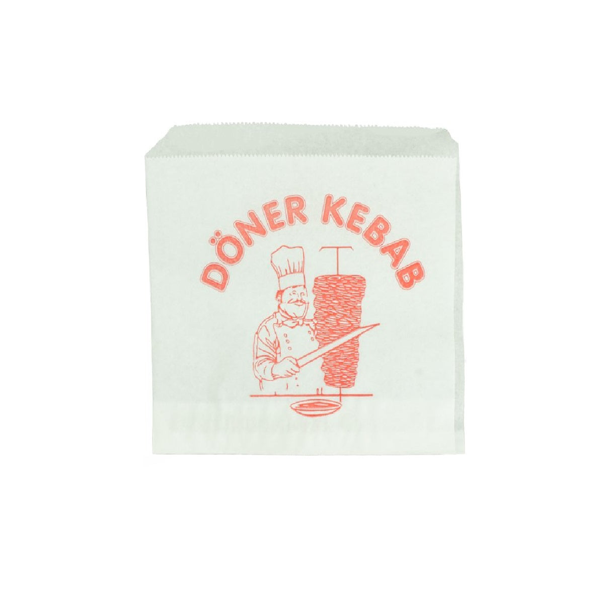 Döner Kebab zakjes 16x16 cm - wit - vetwerend - spender