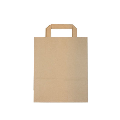 Draagtas papier - Groot - Bruin - 250 stuks - 32+16x27cm