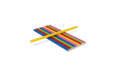 Papieren rietjes - Kleurrijk - 100st. - 24cm - 10mm dia