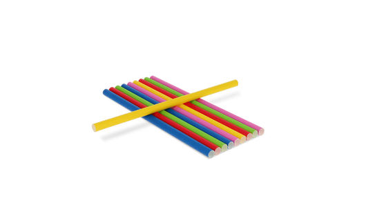 Papieren rietjes - Kleurrijk - 100st. - 24cm - 10mm dia