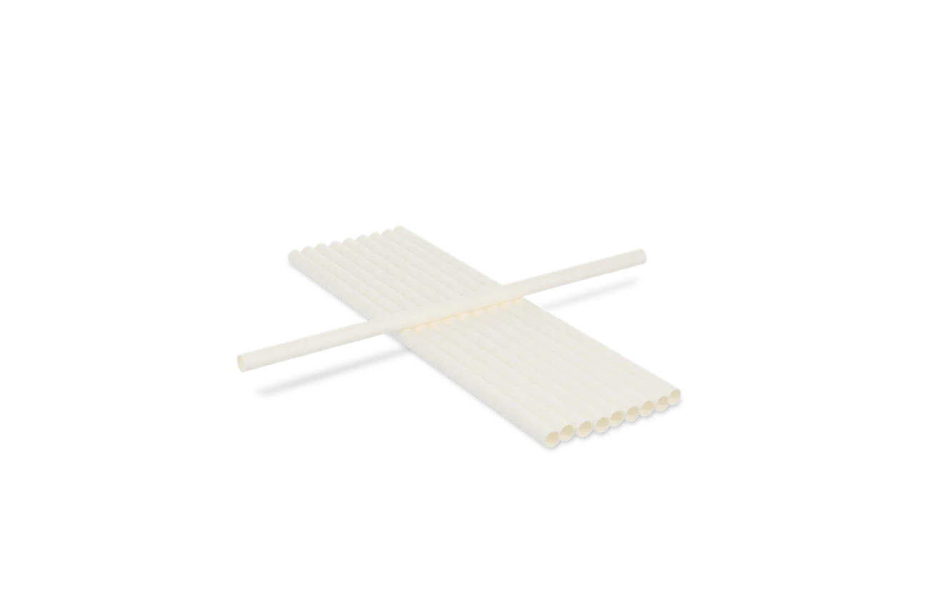 Papieren rietjes - Wit - 500st. - 23cm - 8mm dia
