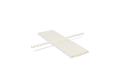 Papieren rietjes - Wit - 500st. - 23cm - 8mm dia