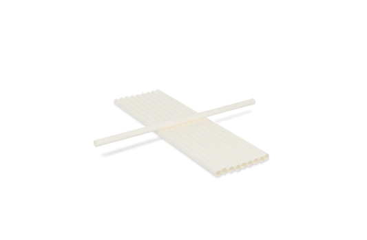 Papieren rietjes - Wit - 500st. - 23cm - 8mm dia