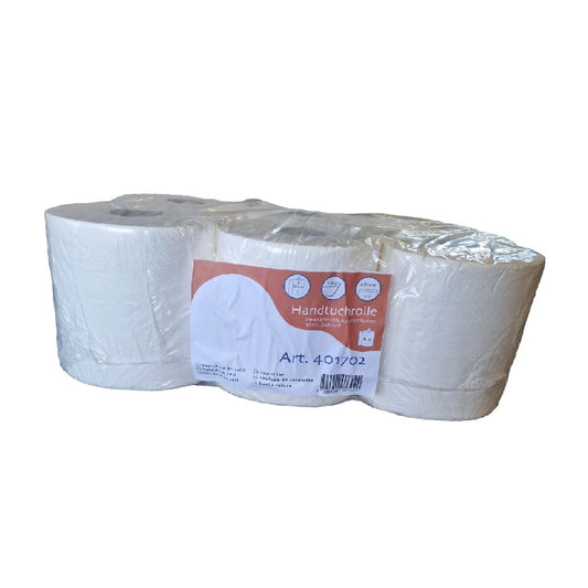 Poetsrol - Torkrol - 6 rollen - 1 laags - 300m - 100% CELLULOSE