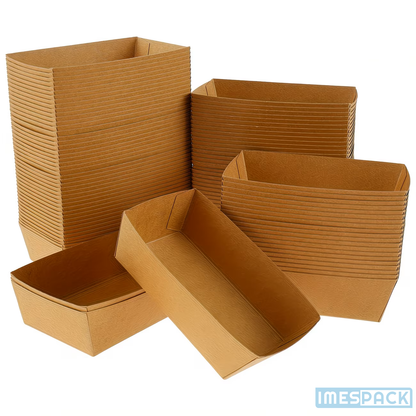 Snack container A9 - 50 pcs. - brown - kraft - 11.5x6.7x4cm